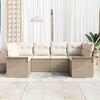 vidaXL Gartensofa-set mit Kissen 6 pcs Beige Poly-Rattan