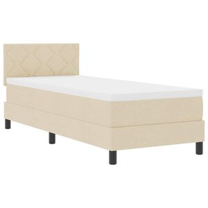 vidaXL Boxspringbett mit LED-Lichtleisten Creme 80 x 200 cm Stoff