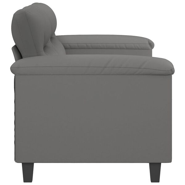 vidaXL 2-Sitzer-Sofa Dunkelgrau 140 cm Mikrofasergewebe