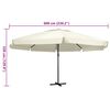 vidaXL Sonnenschirm mit Aluminium-Mast 600 cm Sandwei&szlig;