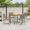 vidaXL Garten Essgruppe 5 pcs Grau Poly-Rattan