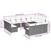 vidaXL 14-tlg. Garten-Sofagarnitur mit Kissen Schwarz Poly Rattan