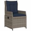 vidaXL Garten Essgruppe 7 pcs Grau Poly Rattan