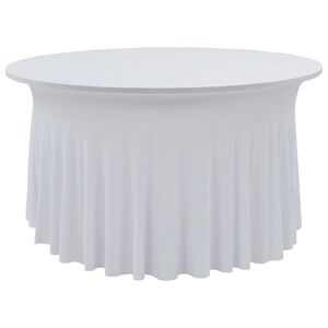 vidaXL 2 St&uuml;ck Stretch-Tischdecken mit Rand Wei&szlig; 180 x 74 cm