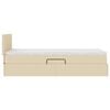 vidaXL Bett mit Stauraum und LED mit Matratze Creme 100 x 200 cm Stoff