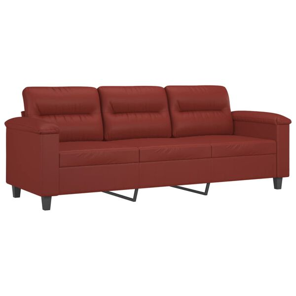 vidaXL 3-Sitzer-Sofa Weinrot 180 cm Kunstleder