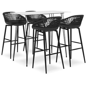 vidaXL 5-tlg. Bar-Set Wei&szlig; und Schwarz
