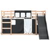 vidaXL Etagenbett mit Rutsche und Gardinen Wei&szlig; und Schwarz 90x200 cm