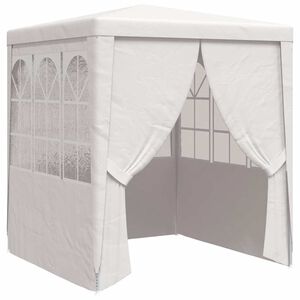 vidaXL Profi-Partyzelt mit Seitenw&auml;nden 2&times;2m Wei&szlig; 90 g/m&sup2;