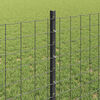 vidaXL Zaun mit Pfosten Grau 0,8 x 10 m Stahl und PVC