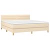 vidaXL Boxspringbett mit Matratze & LED Creme 160x200 cm Stoff