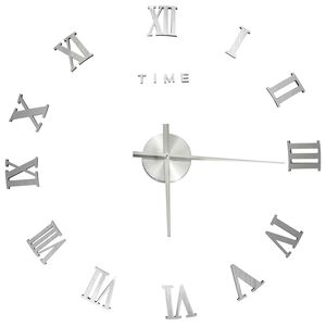 vidaXL 3D-Wanduhr Modernes Design Silbern 100 cm XXL
