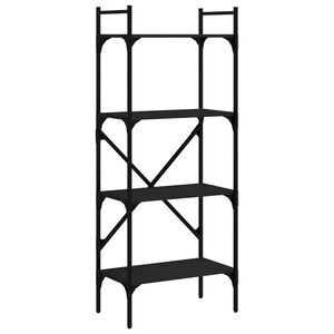 vidaXL B&uuml;cherregal 4 F&auml;cher Schwarz 56x31,5x138,5 cm Holzwerkstoff