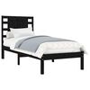 vidaXL Massivholzbett Schwarz 75x190 cm