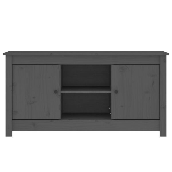 vidaXL TV-Schrank Grau 103x36,5x52 cm Massivholz Kiefer