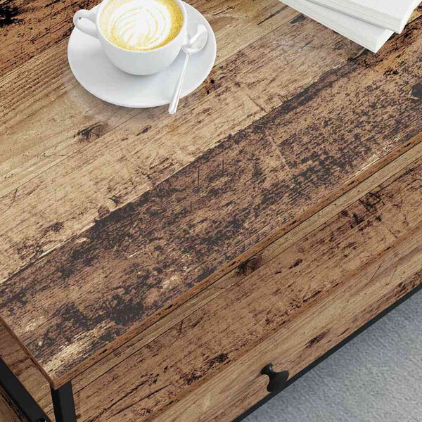 vidaXL Couchtisch with Drawer Altholz 100 x 51 x 45 cm Holzwerkstoff