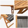 vidaXL Garten Essgruppe 7 pcs Schwarz Massivholz Akazie