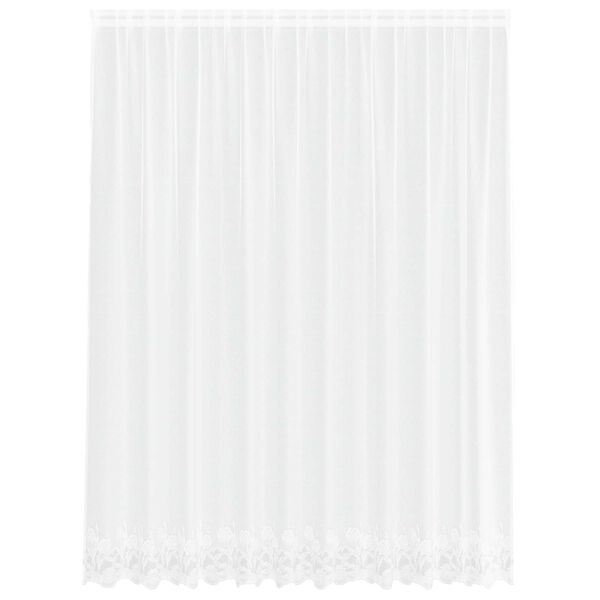 vidaXL Spitzenvorhang mit Vorh&auml;ngen Wei&szlig; 300 x 245 cm Polyester