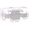 vidaXL 6-tlg. Garten-Sofagarnitur mit Kissen Schwarz Poly Rattan