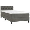 vidaXL Boxspringbett mit Matratze & LED Dunkelgrau 100x200 cm Samt