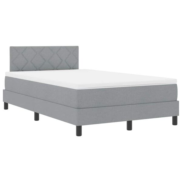 vidaXL Boxspringbett mit Matratze Hellgrau 120 x 190 cm Stoff