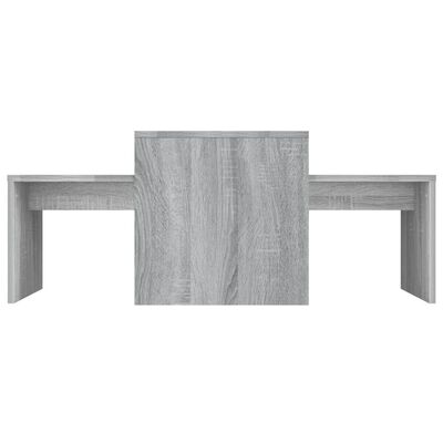 vidaXL Couchtisch-Set Grau Sonoma 100x48x40 cm Holzwerkstoff