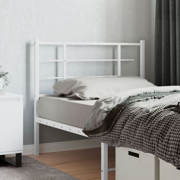 vidaXL Ersatz-Kopfteil Metall Wei&szlig; 107 cm