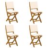 vidaXL Au&szlig;en Bistro-St&uuml;hle 4 pcs Cremewei&szlig; Massivholz Akazie