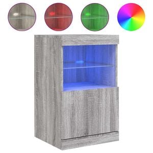 vidaXL Sideboard mit LED-Leuchten Grau Sonoma 41x37x67 cm