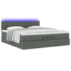 vidaXL Ottomane Bett mit Matratze & LEDs Dunkelgrau 180x200 cm Stoff