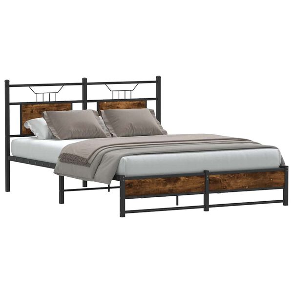 vidaXL Bettgestell ohne Matratze R&auml;uchereiche 140x200 cm Holzwerkstoff