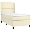 vidaXL Boxspringbett mit Matratze & LED Creme 80x200 cm Kunstleder