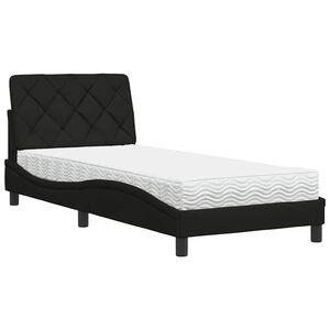 vidaXL Bett mit Matratze Schwarz 90x190 cm Stoff