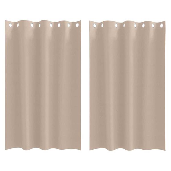 vidaXL Verdunkelungs-Vorh&auml;nge mit Ringen 2 pcs Taupe 175 x 140 cm