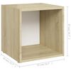 vidaXL TV-Schr&auml;nke 4 Stk. Wei&szlig; Sonoma-Eiche 37x35x37 cm Holzwerkstoff