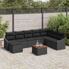 vidaXL Garten-Sofa-Set 9 pcs Schwarz