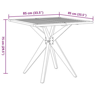 vidaXL Gartentisch Quadratisch 85x85x75 cm Massivholz Akazie