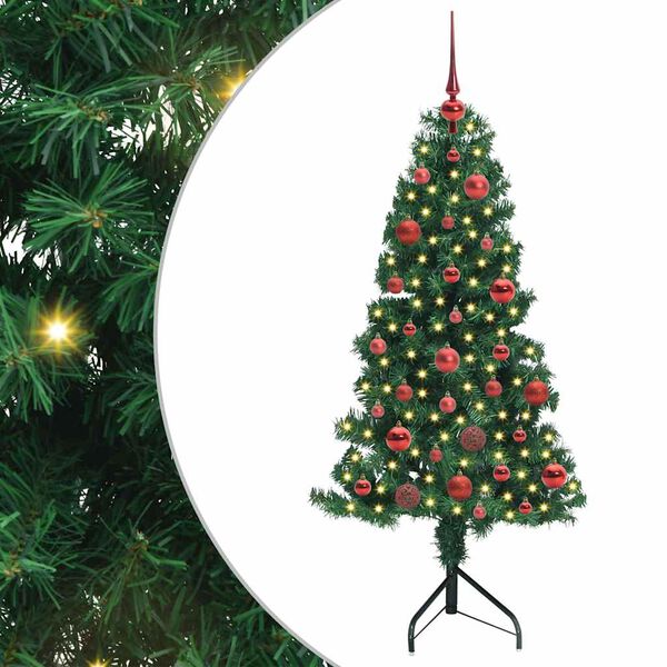 vidaXL Eckiger k&uuml;nstlicher Weihnachtsbaum Gr&uuml;n 150 cm PVC und Metall