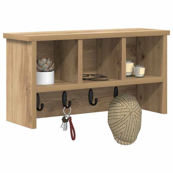 vidaXL Wandmontierter Kleiderst&auml;nder Artisan-Eiche 50 x 16 x 26 cm