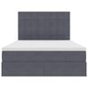 vidaXL Bett mit Stauraum und LED Dunkelgrau 140 x 190 cm Samt