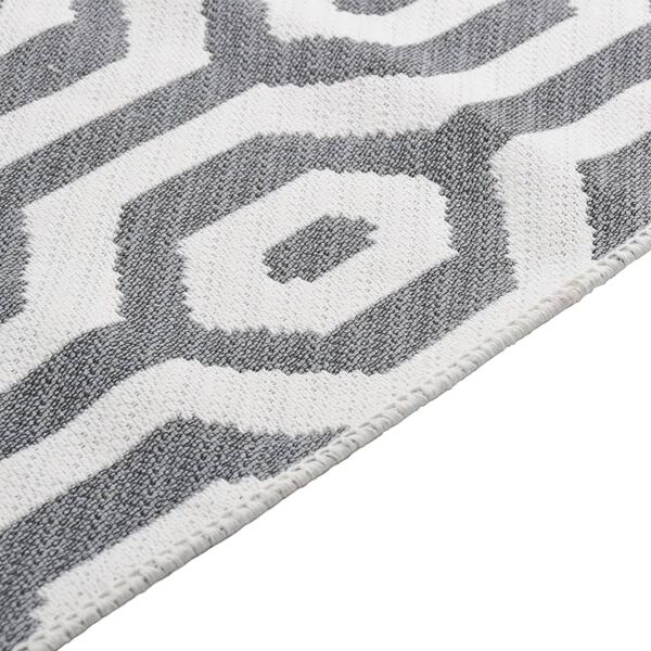 vidaXL Teppich Grau 160x230 cm Baumwolle