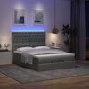 vidaXL Ottoman-Bett mit Matratze & LEDs Dunkelgrau 140x200 cm Stoff