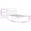 vidaXL Bettgestell mit Kopfteil Metall Schwarz 107x203 cm