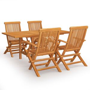 vidaXL 5-tlg. Garten-Essgruppe Massivholz Teak
