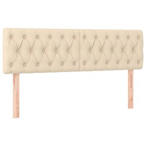 vidaXL Kopfteile Creme 160x7x78/88 cm Stoff
