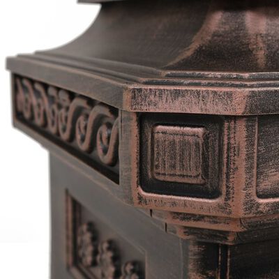 vidaXL Säulenbriefkasten Aluminium Vintage-Stil Rostfrei Bronze