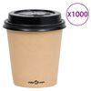 vidaXL Pappbecher mit Deckel 200 ml 1000 Stk. Braun