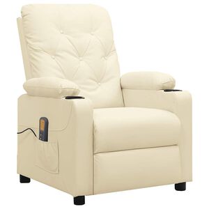 vidaXL Massagesessel Creme Kunstleder