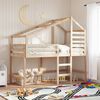 vidaXL Hochbett mit Leiter und Dach 90x200 cm Massivholz Kiefer