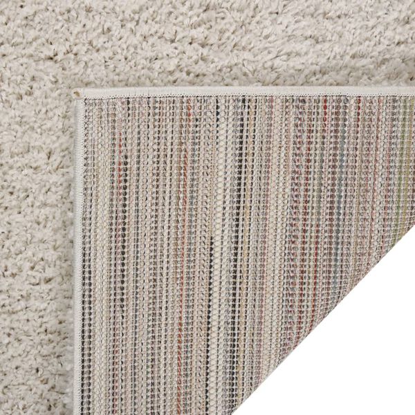 vidaXL Teppich Shaggy Hochflor Creme 120x170 cm